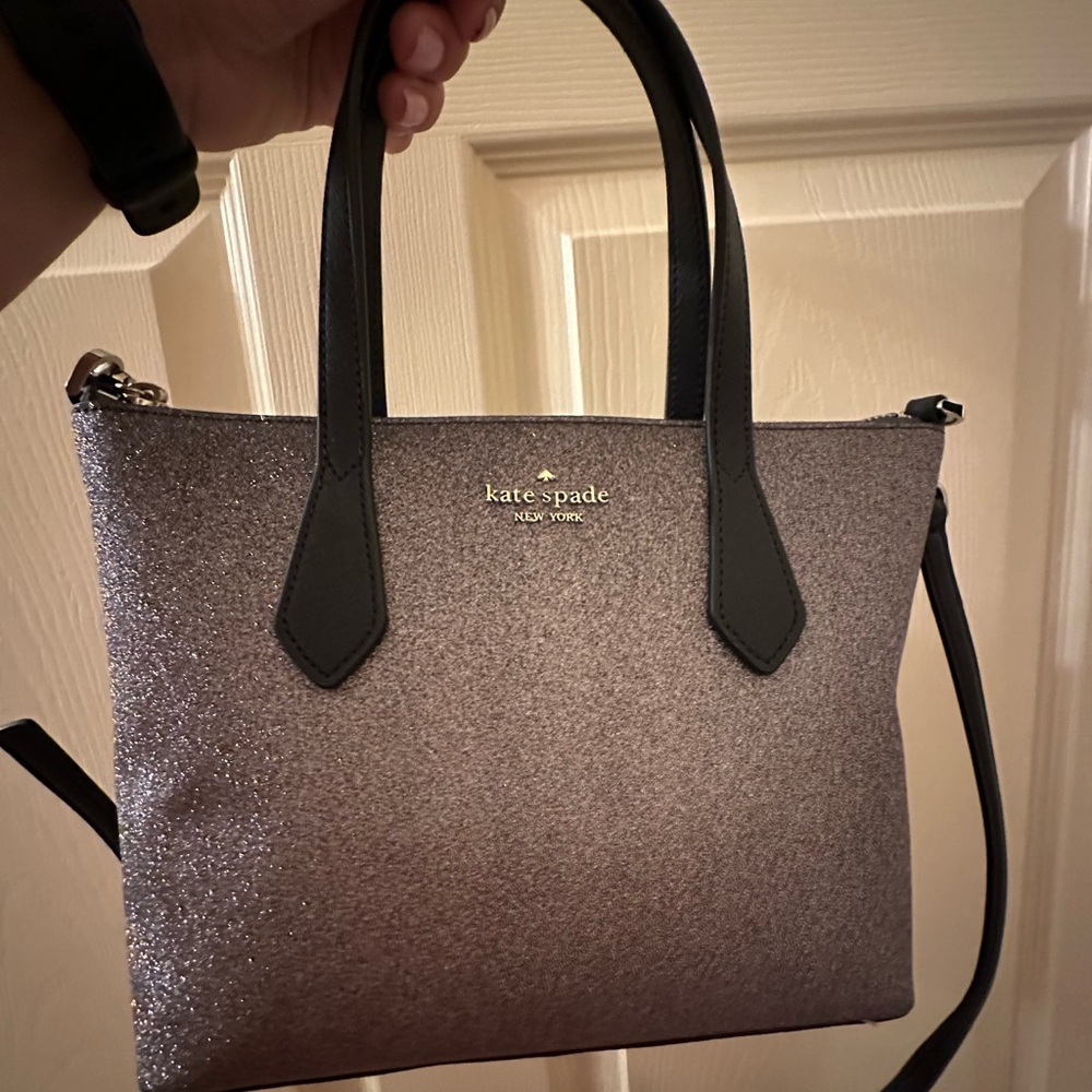 Kate Spade Glitter Bag - Silver and Navy